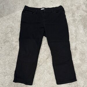 Good American Black High Waist and Straight Leg Jeans